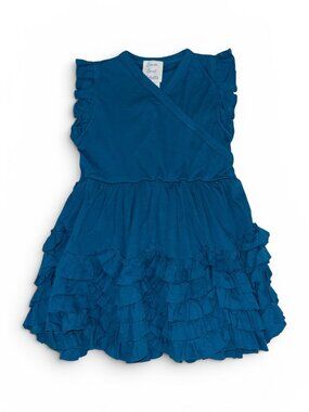 Lemon Loves Layette Ruffle Dress | Blue Sleeveless Boutique Style | 18–24M NWT